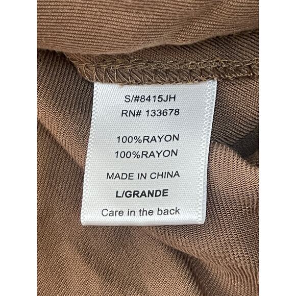 Love Tree Full Zip Tie Waist Pocket Parka Hooded Jacket Brown Green - Size Large - Picture 6 of 8